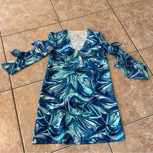Lilly Pulitzer blue silk dress size XXS